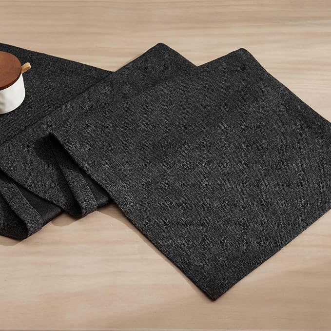 Burlap Style Farmhouse Table Runner, 14x72 Inches Black | Thick Durable Fabric - Image 7