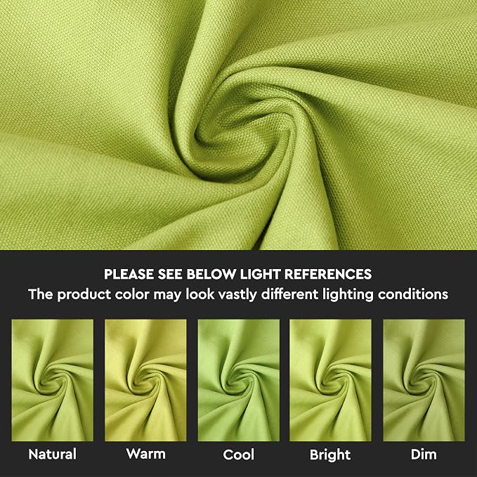 Encasa XO Table Runner, Cotton Canvas Dining Runner 13"x72" | Lime Green - Image 3