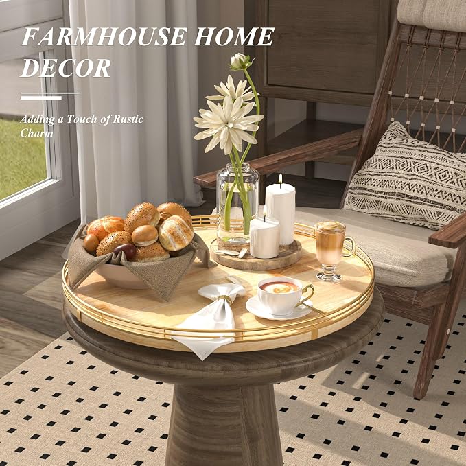 AMH 18-Inch Rustic Lazy Susan - Image 3