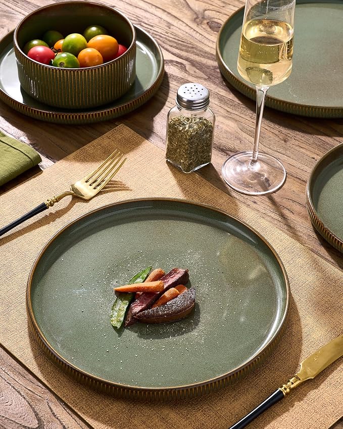 Stoneware Dinnerware Sets, Reactive Glaze Dishes Set - Image 3