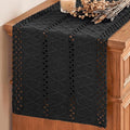 Artoid Mode Black Woven Farmhouse Hollow Table Runner 12x36 Inch | Holiday by ArtoidMode