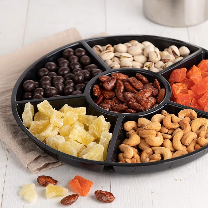 Plasticpro 6 Sectional Round Plastic Serving Tray/Platter by PLASTICPRO