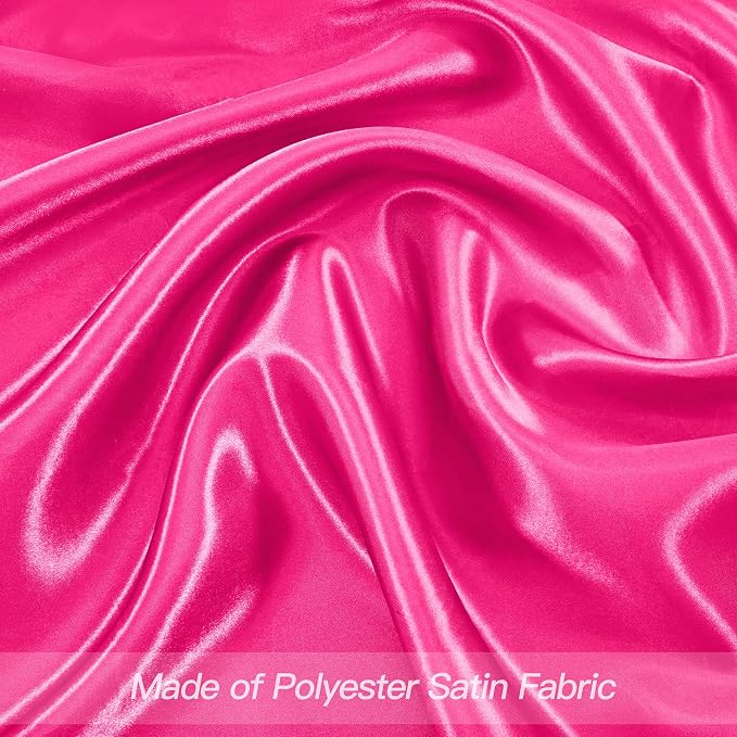 P Pothuiny 50 Pcs Hot Pink Satin Napkins 17 x 17 Inch, Satin Cloth Napkins | - Image 4