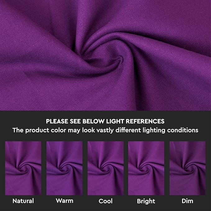 Encasa XO Table Runner, Cotton Canvas Dining Runner 13"x72" | Purple, 180 GSM - Image 3