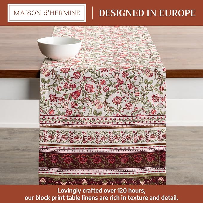 Maison d' Hermine Table Runner 100% Cotton 14.50" x 108" | Table Runners 108 - Image 2