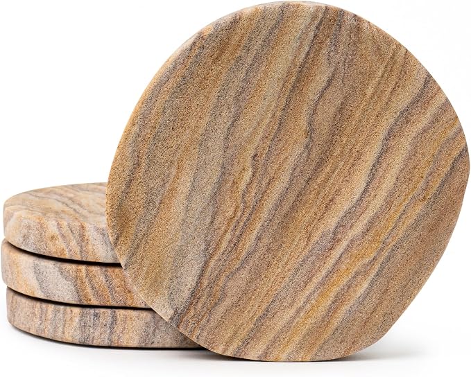 Cork & Mill Absorbent Sandstone Coasters by CorkMill