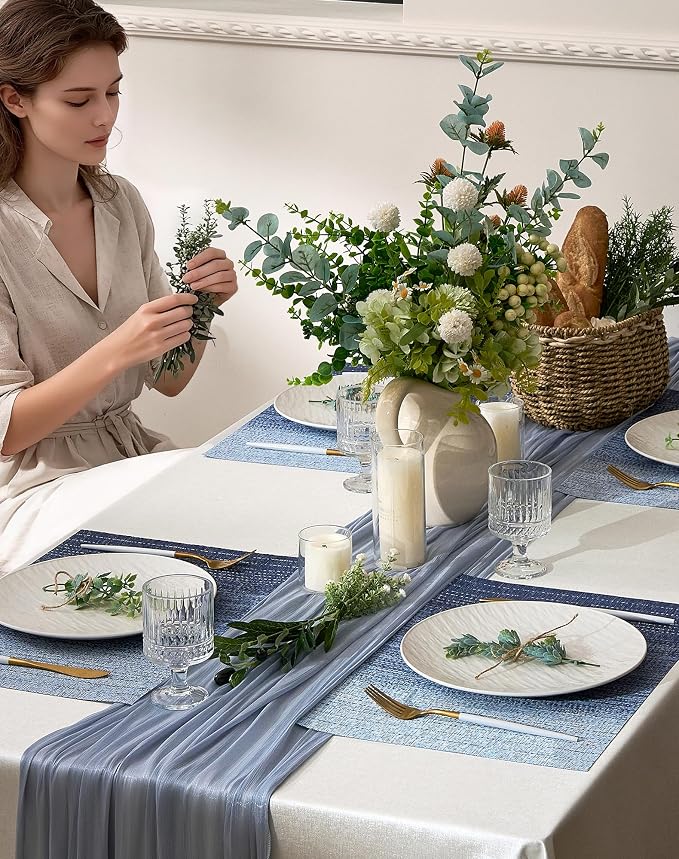 Leetaltree Gradient Blue Woven Placemats Set of 6 - Image 3
