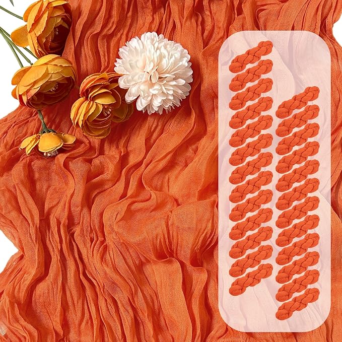 25 Pack Orange Cheesecloth Table Runner 17 x 108 Inch Gauze Table Runner Fabric by Unknown