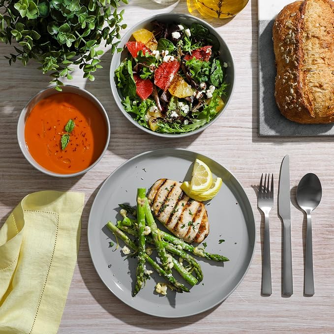 Gibson Home Oslo 12-Piece Porcelain Chip and Scratch Resistant Dinnerware Set - Image 2
