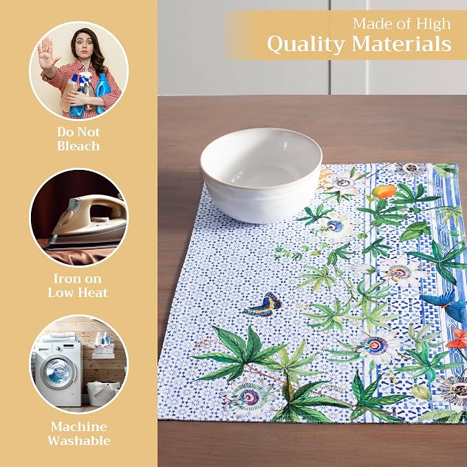 Maison d' Hermine Placemats Set of 4 Reusable 100% Cotton | Cloth Place Mats - Image 3
