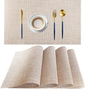 PIGCHCY Beige Placemats Set of 4 Vinyl PVC Durable Place Mats by PIGCHCY