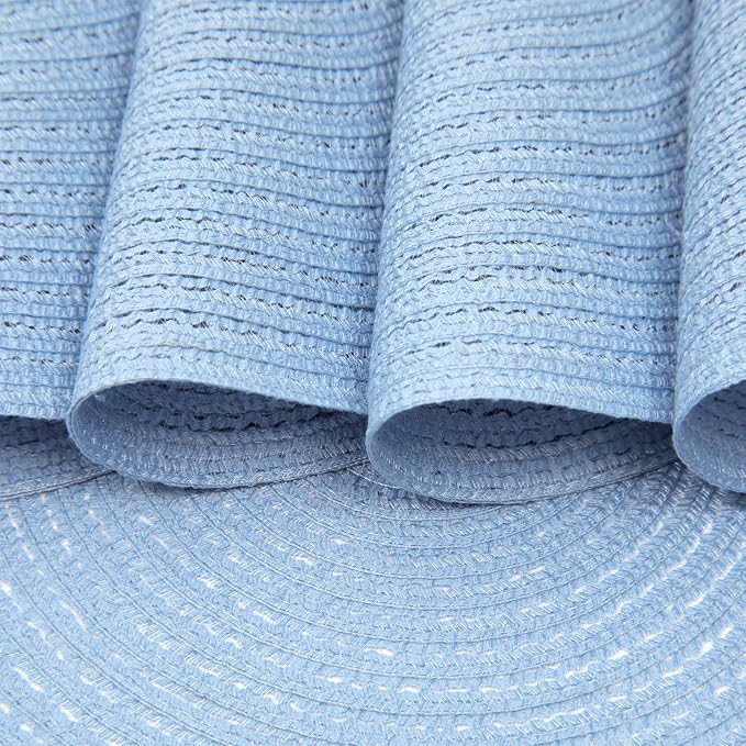 SHACOS Round Braided Placemats Set of 4 Washable 15 inch Round Non Slip Table - Image 4