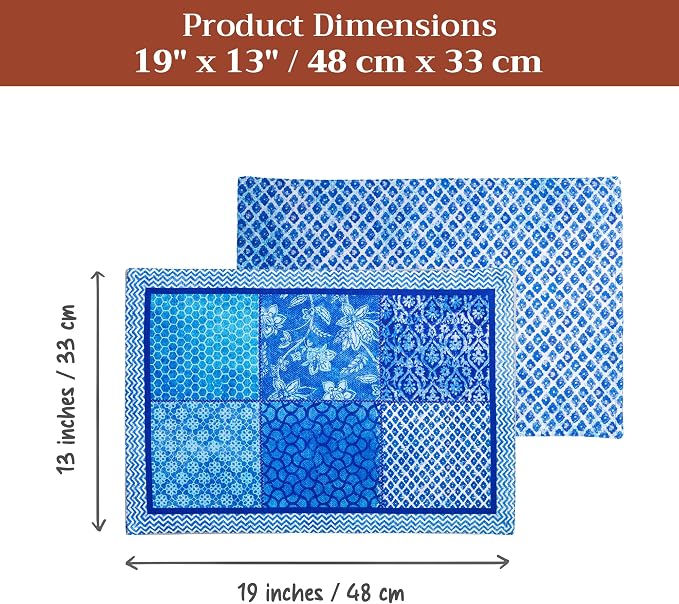 Maison d' Hermine Placemats Set of 4 Reusable 100% Cotton | Cloth Place Mats - Image 7