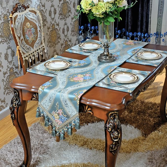 Extra Luxury Velvet Blue Table Runner 72 Inches Long - Image 6