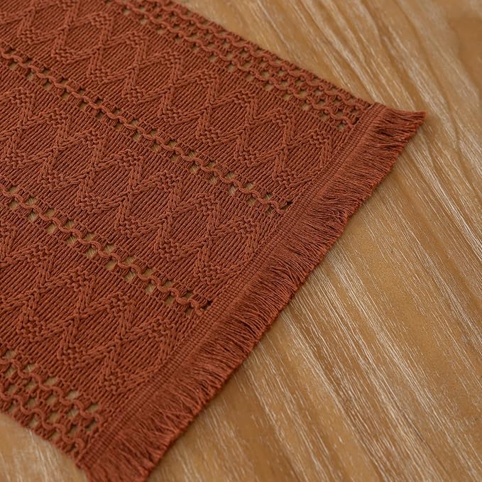 Fall Thanksgiving Boho Macrame Table Runner 12x72 Inch | Woven Burlap Rustic - Image 6