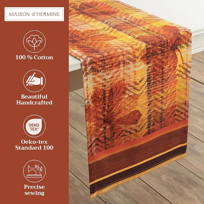 Maison d' Hermine Table Runner 100% Cotton 14.50" x 72" | Table Runners 72 - Image 2