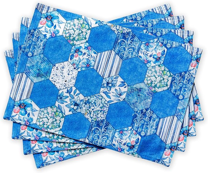 Maison d' Hermine Placemats Set of 4 Reusable 100% Cotton | Cloth Place Mats by MaisondHermine