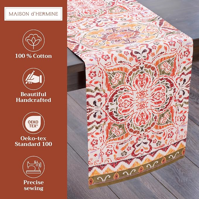 Maison d' Hermine Table Runner 100% Cotton 14.50" x 72" | Table Runners 72 - Image 2
