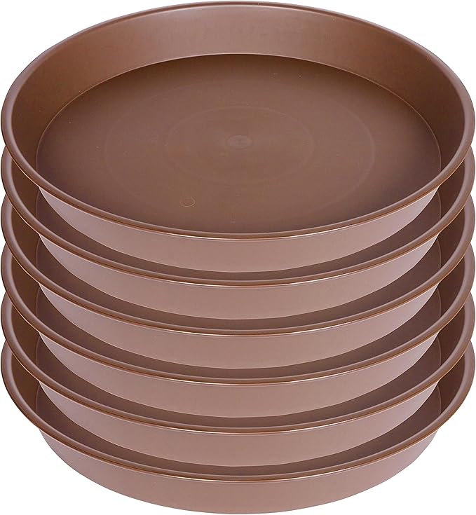 6 Pack of 10 inch Plant Saucer, Heavy Duty Plastic Plant Saucer 10 inch Round by Bleuhome