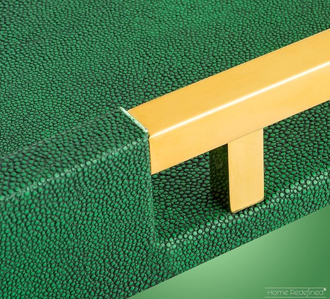 Modern Elegant 17.5"x12" Rectangle Emerald Green Shagreen Faux Leather - Image 6