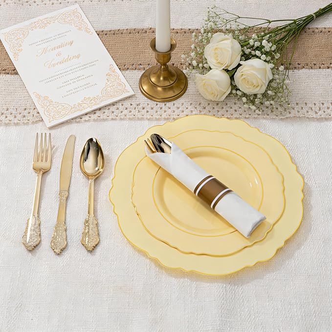 350PCS Yellow Plates - Image 4