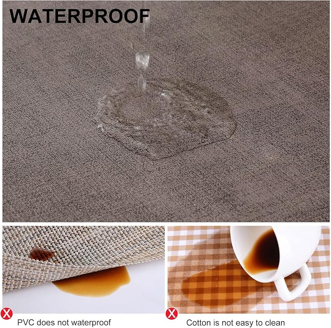 Faux Leather Heat Resistant Placemats 4 Packs, Waterproof Wipeable Dining PU - Image 4