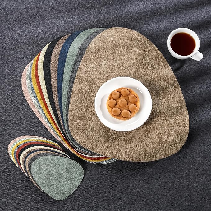 Faux Leather Placemats Set of 4, Dual Sided - Image 8