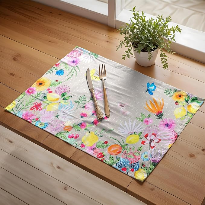Maison d' Hermine Placemats Set of 4 Reusable 100% Cotton | Cloth Place Mats - Image 5