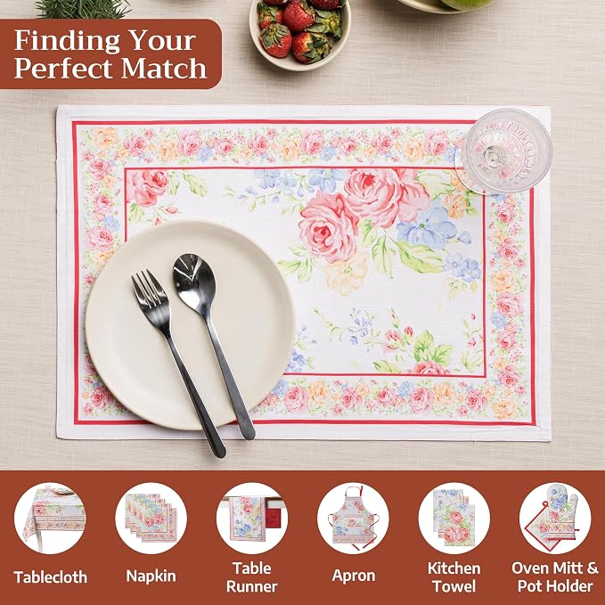 Maison d' Hermine Placemats Set of 4 Reusable 100% Cotton | Cloth Place Mats - Image 4