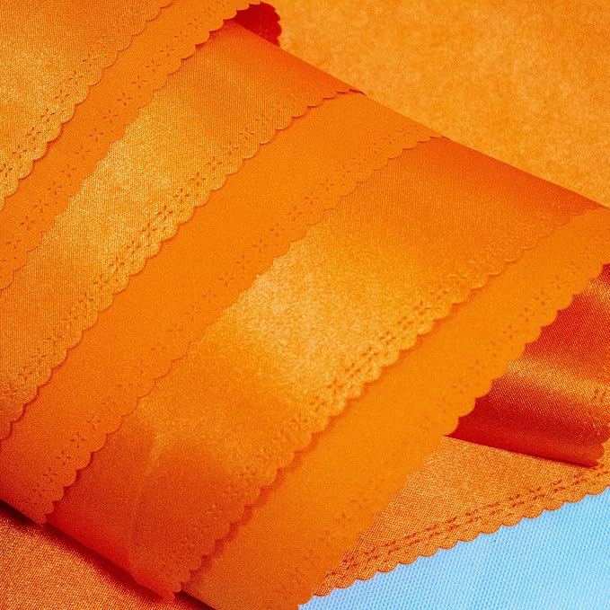 15 Pack Orange Table Runners, 12x108 Inches | Satin, Silk and Smooth Fabric - Image 3