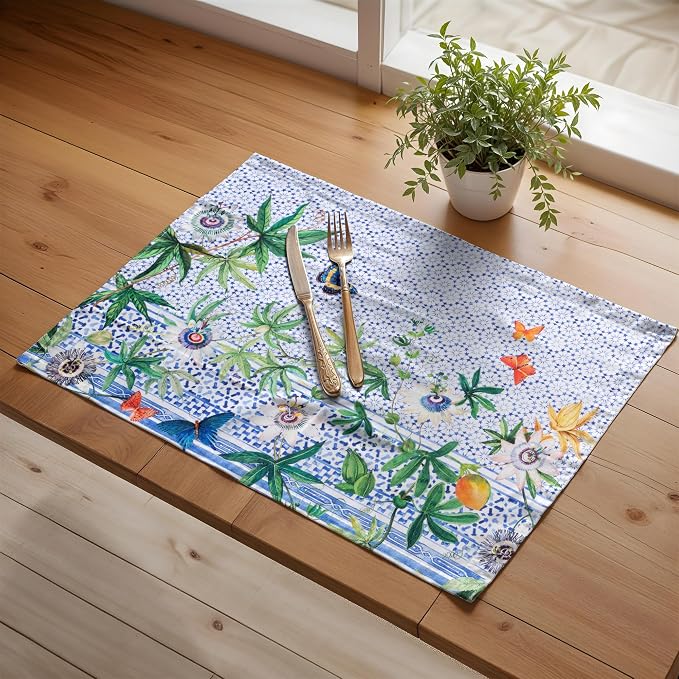 Maison d' Hermine Placemats Set of 4 Reusable 100% Cotton | Cloth Place Mats - Image 5