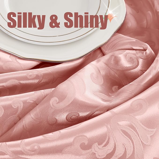 RUDONG M 2 Pack Rose Gold Satin Table Runners 12 x 108 Inch | Long Silky Damask - Image 5