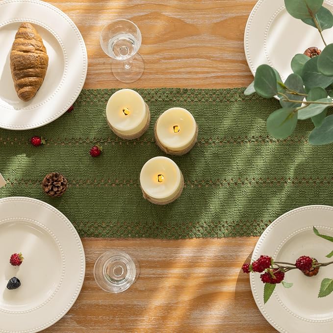 Keketoarrange Boho Macrame Table Runner 12x48 Inch | Woven Burlap Rustic Runner - Image 6
