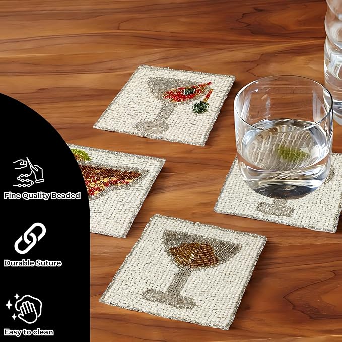 Boho Coasters for Drinks or Coffee Table, Cute Coasters for Farmhouse Style - Image 5