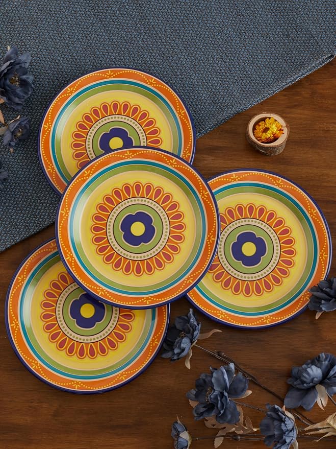 Bico Tunisian Salad Plates Set of 4, 8.75 Inch Ceramic Dessert Plates - Image 6