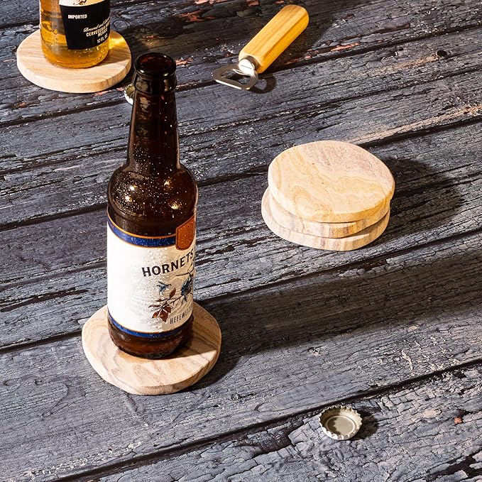 Cork & Mill Absorbent Sandstone Coasters - Image 5
