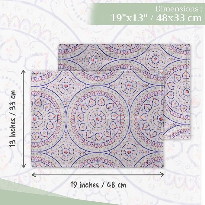 Maison d' Hermine Placemats Set of 4 Reusable 100% Cotton | Cloth Place Mats - Image 4
