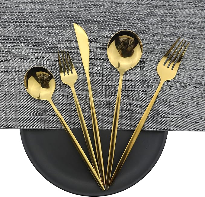 JASHII 30-Piece Stainless Steel Satin Finish Flatware Set - Image 2