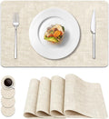 NCUE Vinyl Placemats Set of 4, Heat Resistant, Nonslip Faux Leather Waterproof by NCUE