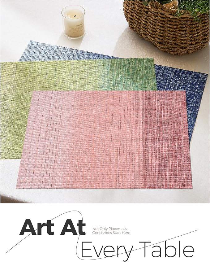 Leetaltree Gradient Pink Woven Placemats Set of 4 - Image 7