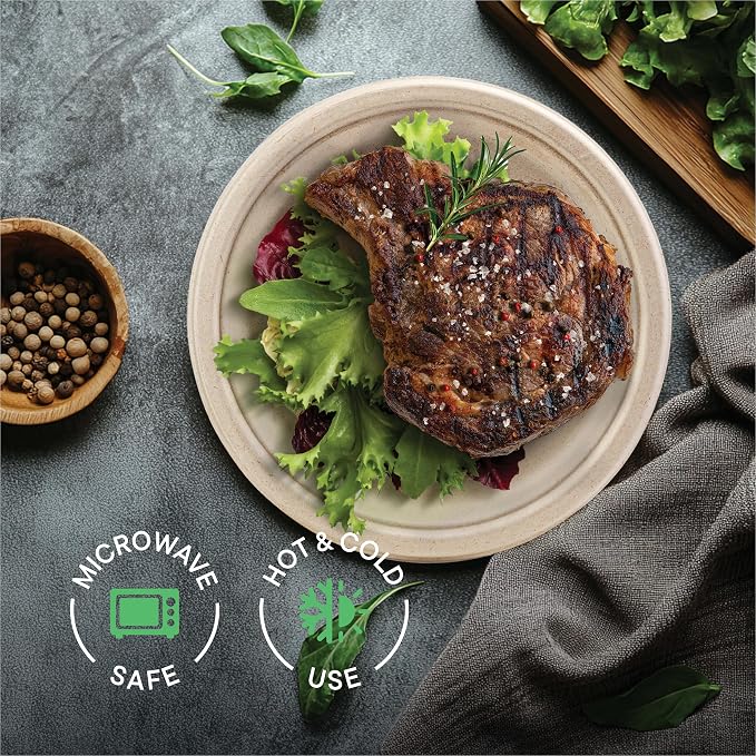 Paper Plates, 100% Compostable Heavy Duty Disposable 10 Inch Plate - Image 3