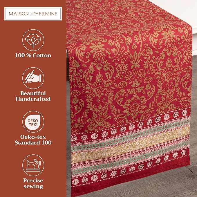 Maison d' Hermine Table Runner 100% Cotton 14.50" x 72" | Table Runners 72 - Image 2