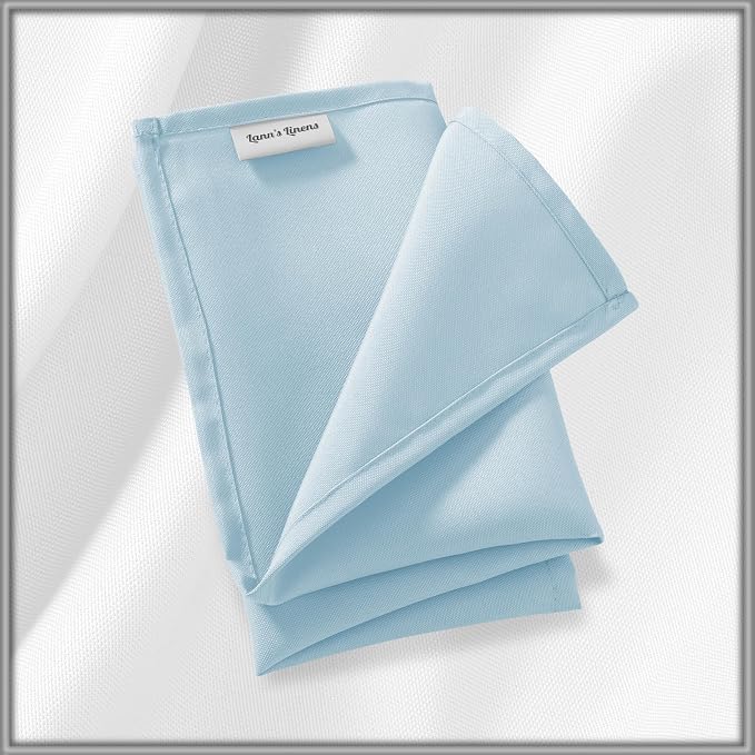 Lann's Linens Set of 12 Cloth Dinner Napkins, 17-inch Polyester Napkins - Image 6