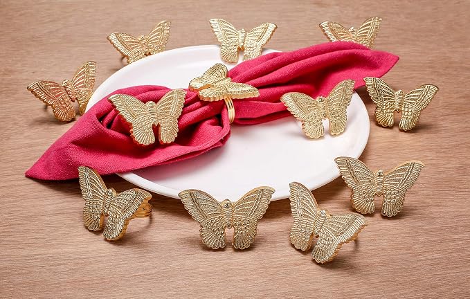 ALPHA Living HOME Basic Butterfly Napkin Ring Collection Decorative, Easter - Image 3