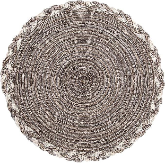 SHACOS Round Placemats Set of 6 Braided Glitter Round Table Placemats 15 inch - Image 7