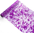 Snowkingdom 2 Pieces Purple Table Runner, Sequin Glitter Foil Metallic Thin by Snowkingdom