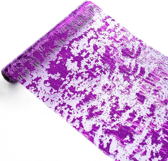 Snowkingdom 2 Pieces Purple Table Runner, Sequin Glitter Foil Metallic Thin by Snowkingdom