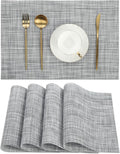 SHACOS Woven Vinyl Placemats Set of 4 Wipe Clean Reversible Table Mats Heat by SHACOS
