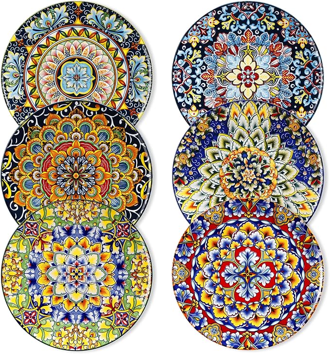 vancasso Salad Plates Set of 6, 8.5 Inch Ceramic, Microwave Safe | Dessert and by vancasso