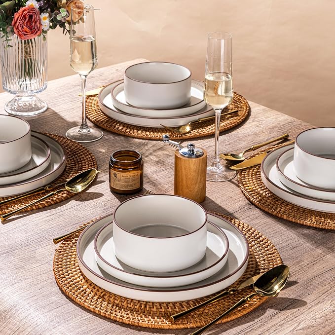 LERATIO Ceramic Dinner Plates Set of 6, 10.25 inch Large ceramic plates | - Image 7